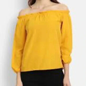💥Moa Moa Off-Shoulders Yellow Top M